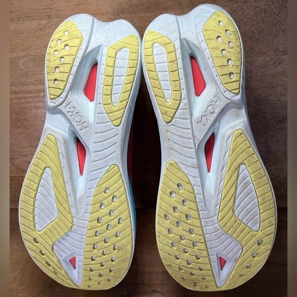 Hoka One One Mach X 2 Mens Size 12.5 Running Shoes Sneakers Grapefruit Coral - Picture 8 of 12